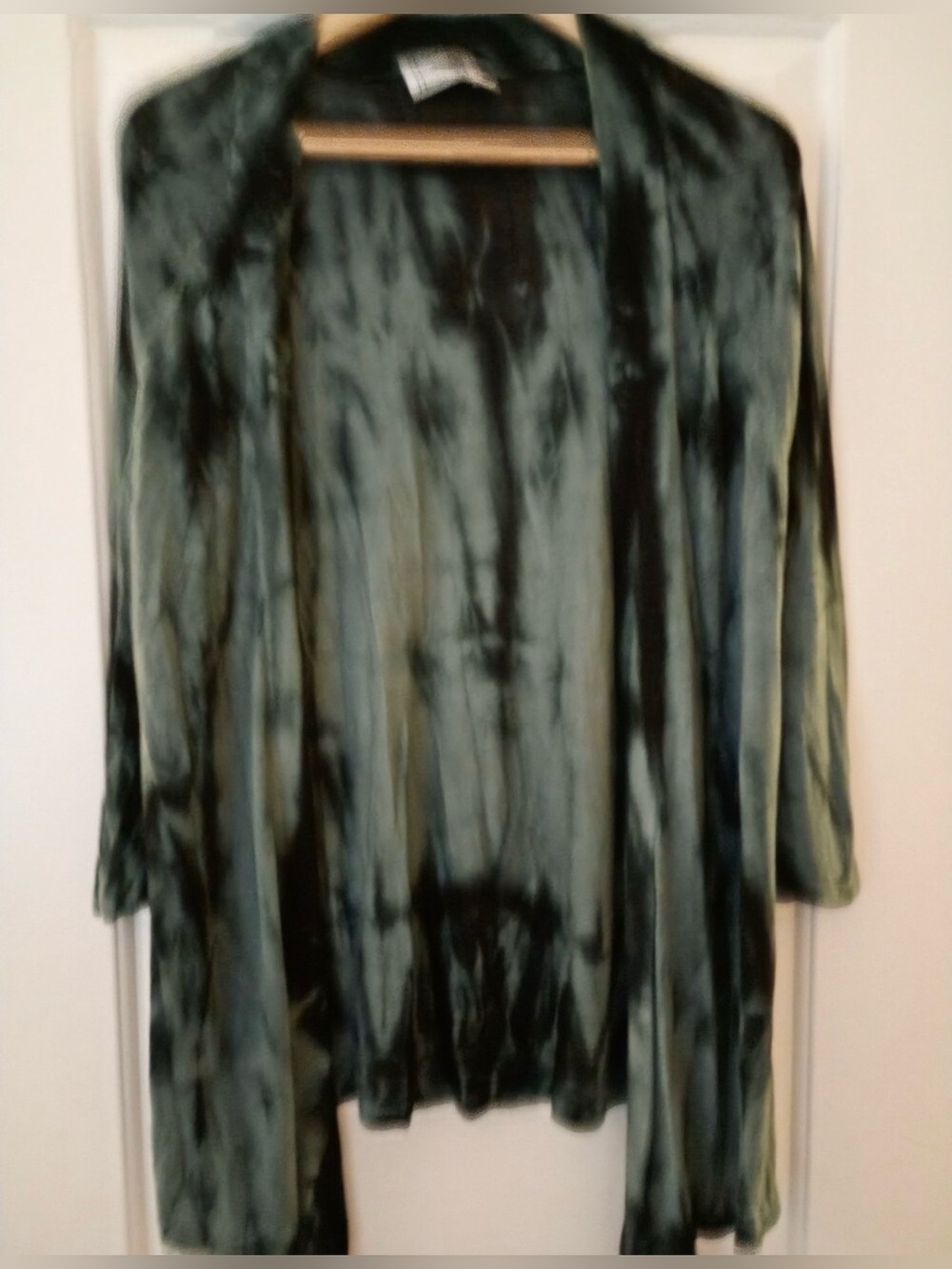 Revolution Green and Black Open-Front Cardigan